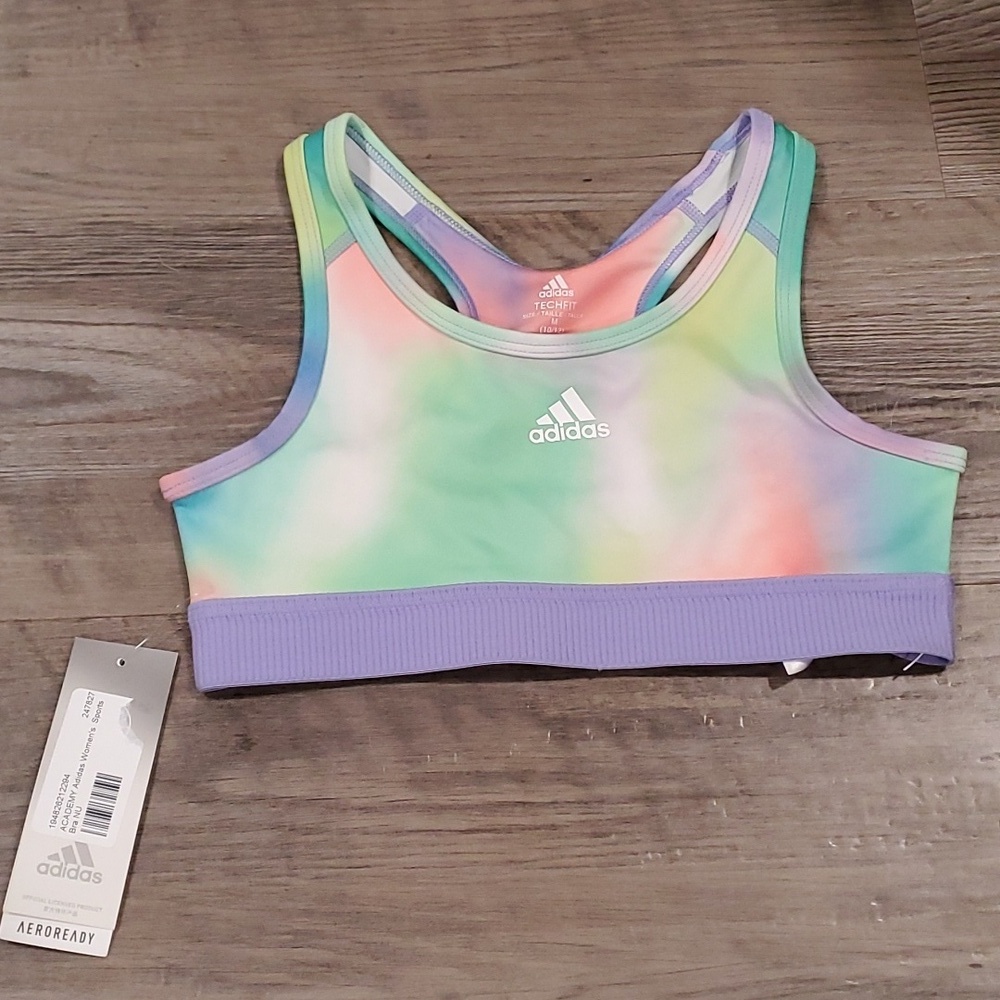 Adidas Summer Print Sports Bra Size Medium 8/10 - Picture 3 of 4